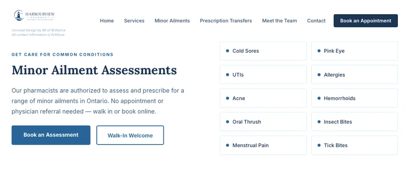 Harbourview Pharmacy homepage