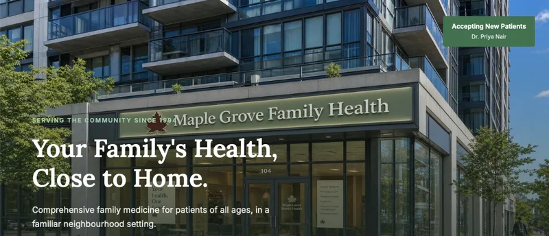 Maple Grove Family Health homepage